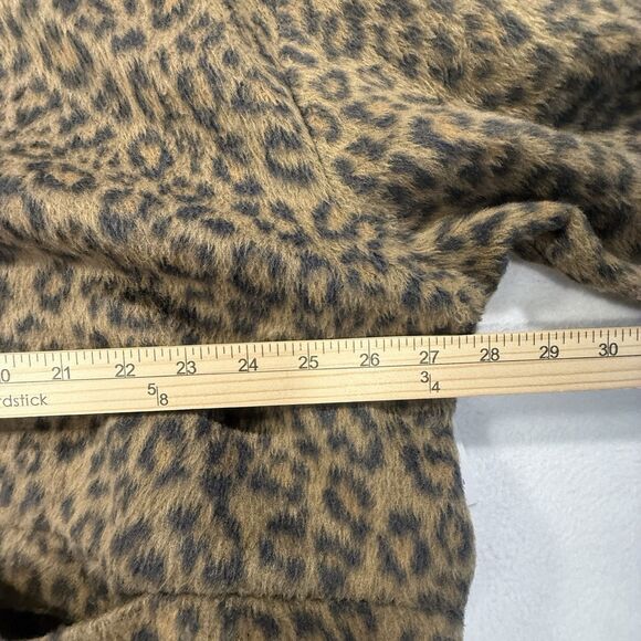New Old Navy Leopard Print Long Line Coat 2X Textured Jacquard Tall Mob Wife - Picture 7 of 15